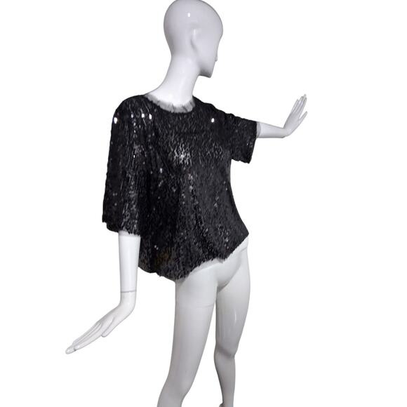 Flawless Women's size XL Sequin Tulle Holiday Party Special Event Date Night Top - Picture 5 of 12